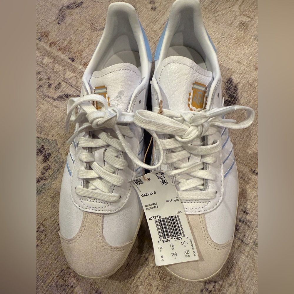 Adidas Gazelle Argentina White/Blue Size 8 EU 41 1/3 - Picture 10 of 13